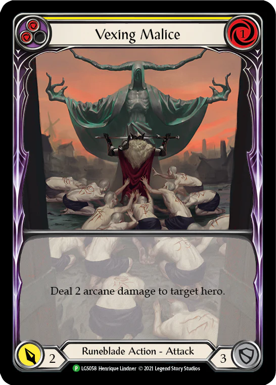 Vexing Malice (Yellow) [LGS058] (Promo)  Rainbow Foil