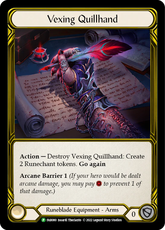Vexing Quillhand (Golden) [FAB080] (Promo)  Cold Foil