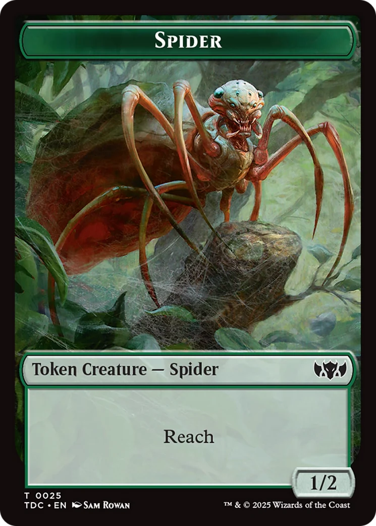 Wall // Spider Double-Sided Token [Tarkir: Dragonstorm Commander Tokens] - Image 2