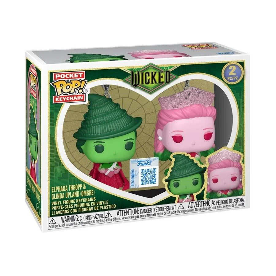 Wicked (2024) Elphaba Thropp and Glinda Upland (Ombre) Pocket POP! Keychain Funko POP! Vinyl 2 Pack - Image 2